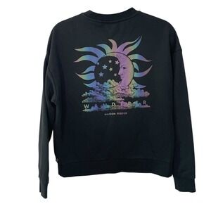 Scotch Soda Maison Starwatcher Wanderer Moon Sun Graphic Sweatshirt Size S Black
